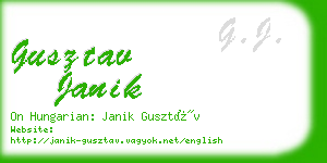 gusztav janik business card